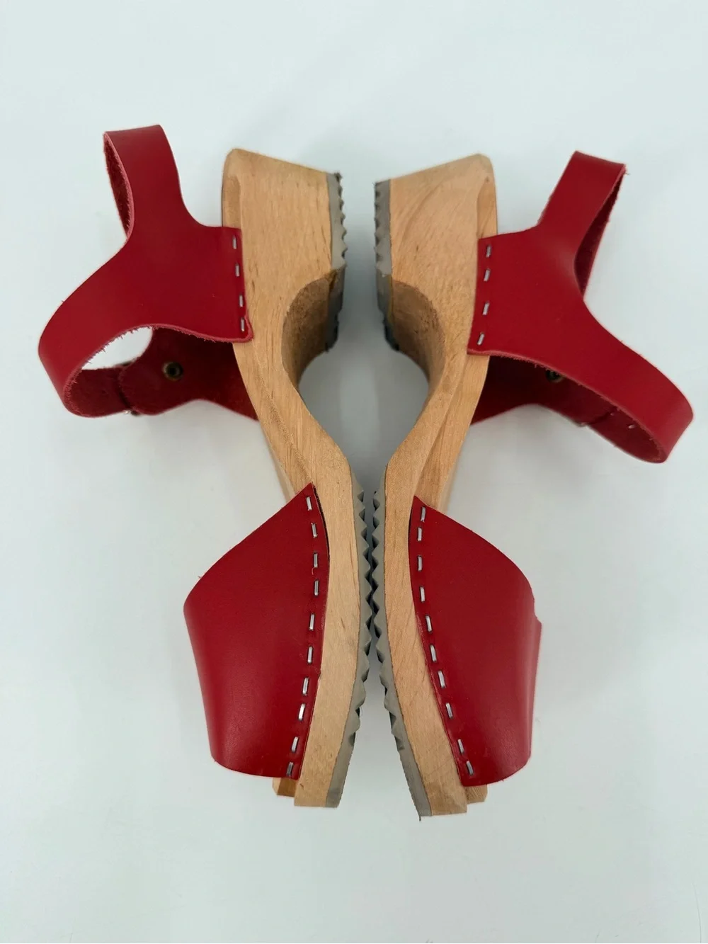 MIA Red Leather Anja Swedish Clogs 38 - Picture 4 of 7